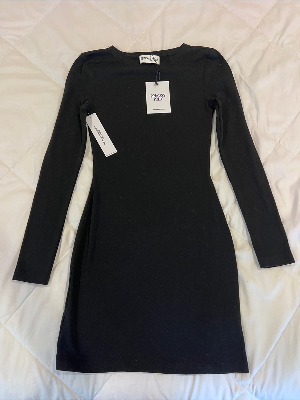 Princess Polly Black Long Sleeve Bodycon Mini Dress